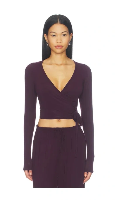 Skims Cloud Sleep Wrap Top In Purple