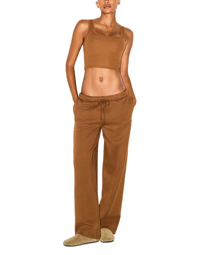 Skims Cloud Straight Leg Pants In Brown