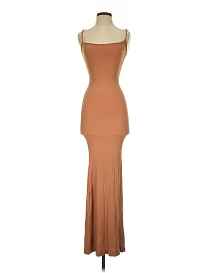 Pre-owned Skims Cocktail Dress In Brown
