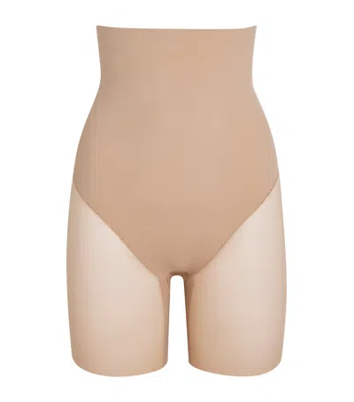 Skims Core Sculpt High-waist Shorts In Brown