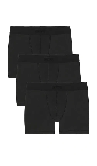 Skims Cotton 3 Boxer Brief 3-pack In Black