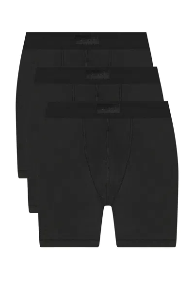 Skims Cotton 5 Boxer Brief 3-pack In Black