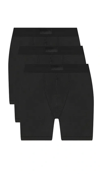 Skims Cotton 5 Boxer Brief 3-pack In Black