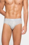 Skims Cotton & Modal Blend Briefs In Light Heather Grey
