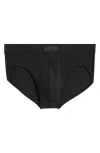 Skims Cotton & Modal Blend Briefs In Obsidian
