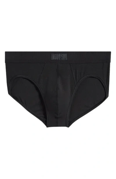 Skims Cotton & Modal Blend Briefs In Black