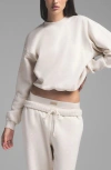 Skims Cotton Blend Fleece Classic Crew Sweatshirt In Oatmeal Heather