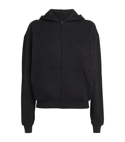 Skims Cotton-blend Fleece Classic Hoodie In Black