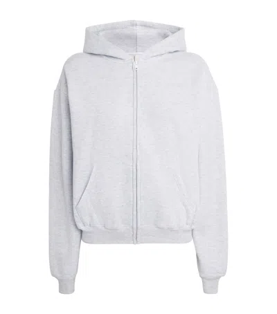 Skims Cotton-blend Fleece Classic Hoodie In Grey