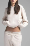 Skims Cotton Blend Fleece Classic Pullover Hoodie In Oatmeal Heather