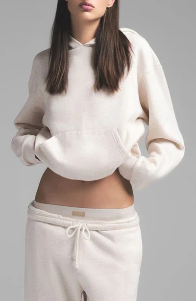 Skims Cotton Blend Fleece Classic Pullover Hoodie In Oatmeal Heather
