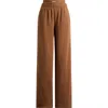 Skims Cotton Blend Fleece Exposed Boxer Pants In Brown