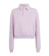Skims Cotton-blend Fleece Polo Sweatshirt In Pink