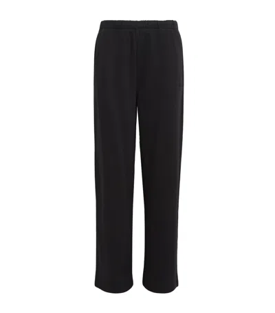 Skims Cotton-blend Fleece Straight Sweatpants In Black