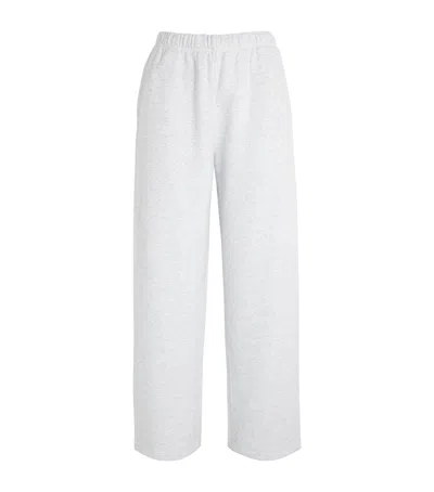 Skims Cotton-blend Fleece Straight Sweatpants In Grey