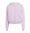 Skims Cotton Fleece Blend Classic Zip-up Hoodie In Pink