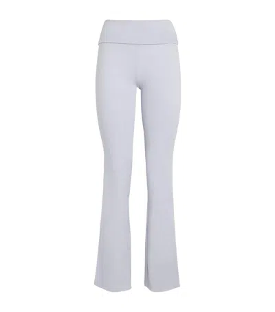 Skims Cotton-blend Fold-over Trousers In Blue