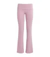 Skims Womens Foldover Slim-fit High-rise Stretch-jersey Trousers Dusk In Pink