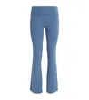 Skims Cotton-blend Jersey Foldover Trousers In Blue