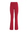 Skims Cotton-blend Jersey Foldover Trousers In Red