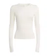 Skims Cotton-blend Long-sleeve T-shirt In Neutral