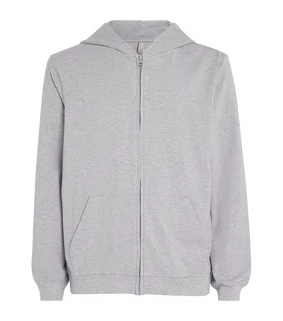 Skims Cotton-blend Lounge Zip-up Hoodie In Gray