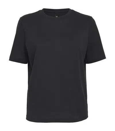 Skims Cotton-blend Relaxed T-shirt In Black