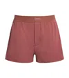 Skims Cotton-blend Ribbed Boxer Shorts