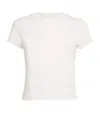 Skims Cotton-blend Shrunken T-shirt In White