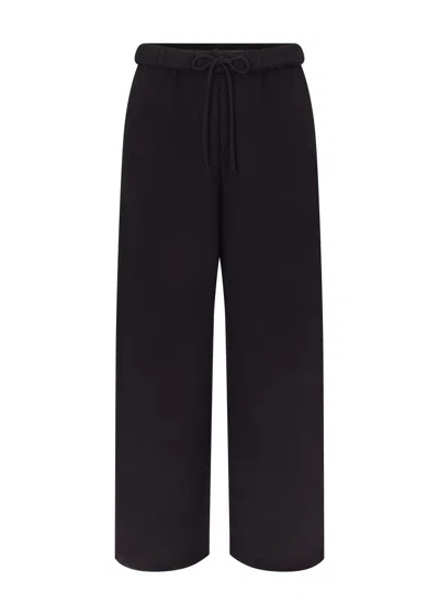 Skims Cotton-blend Straight-leg Sweatpants In Black