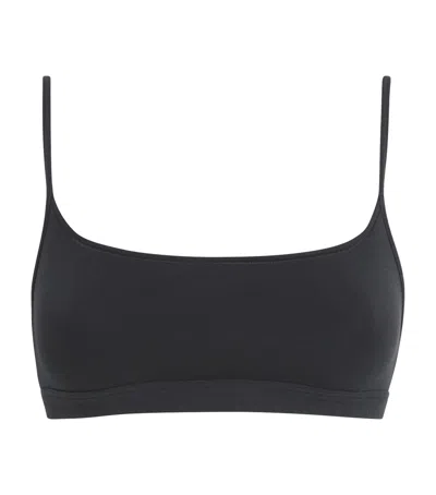 Skims Cotton Everyday Scoop Bralette In Black