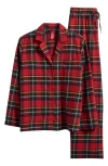 Skims Cotton Flannel Pajamas In Red