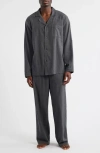 Skims Cotton Flannel Pajamas In Gray