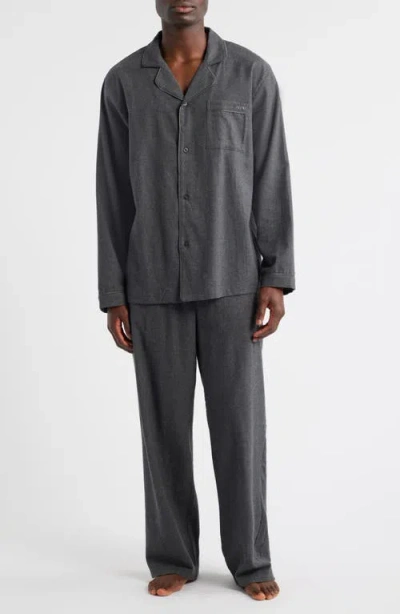 Skims Cotton Flannel Pajamas In Gray