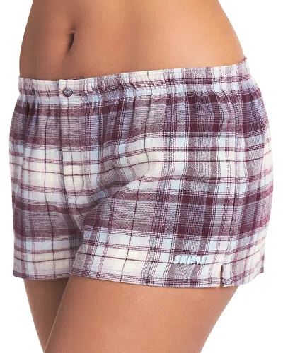 Skims Cotton Flannel Sleep Shorts In Multi