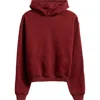 Skims Cotton Fleece Blend Classic Hoodie In Burgundy
