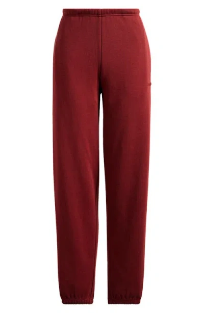 Skims Cotton Fleece Blend Classic Joggers In Burgundy