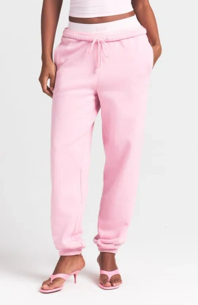Skims Cotton Fleece Blend Classic Joggers In Pink