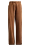 Skims Cotton Fleece Blend Classic Straight Leg Pants In Brown