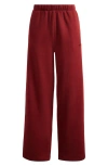 Skims Cotton Fleece Blend Classic Straight Leg Pants In Red