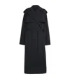 Skims Cotton Fleece Boyfriend Trench Coat In Black