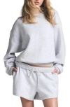 Skims Cotton Fleece Classic Crewneck Sweatshirt In Light Heather Grey