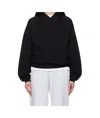 Skims Black Cotton Fleece Classic Hoodie In Black