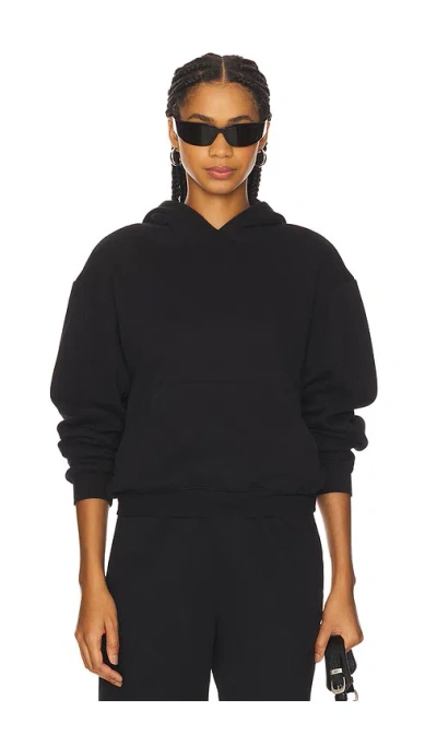 Skims Cotton Fleece Classic Hoodie In Black