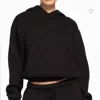 Skims Black Cotton Fleece Classic Hoodie In Black
