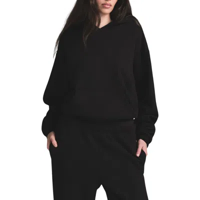 Skims Cotton-blend Jersey Hoodie In Onyx