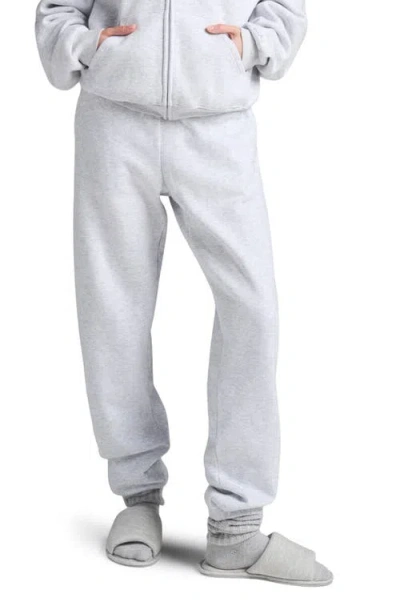 Skims Cotton Fleece Classic Joggers In Light Heather Grey