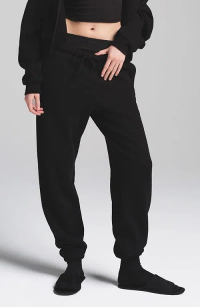 Skims Cotton Fleece Classic Joggers In Onyx