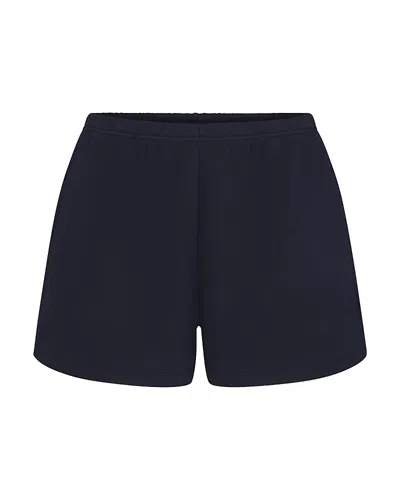 Skims Cotton Fleece Classic Shorts In Blue