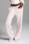 Skims Cotton Fleece Classic Straight Leg Pants In Barely Pink